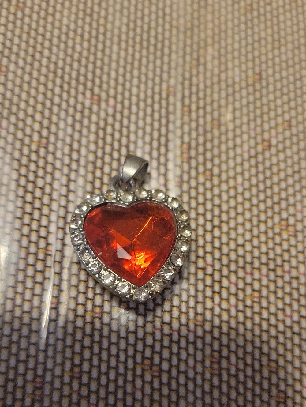 Heart-Shaped Red Crystal Pendant